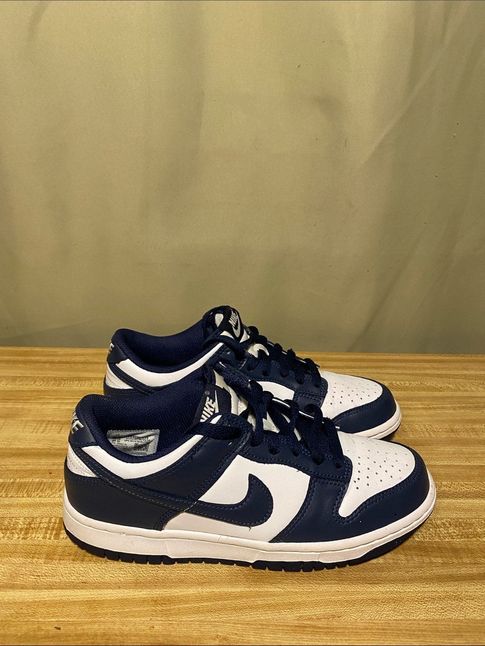 Nike Kids Navy Blue and White Low Top Sneakers